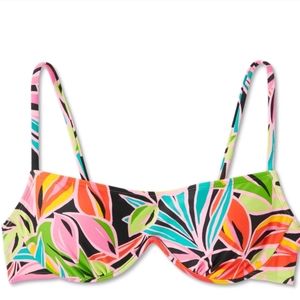 🎯nwt wild fable tropical print underwire bralette bikini top